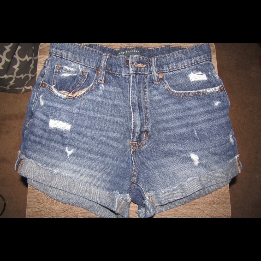 Denim highwaisted shorts